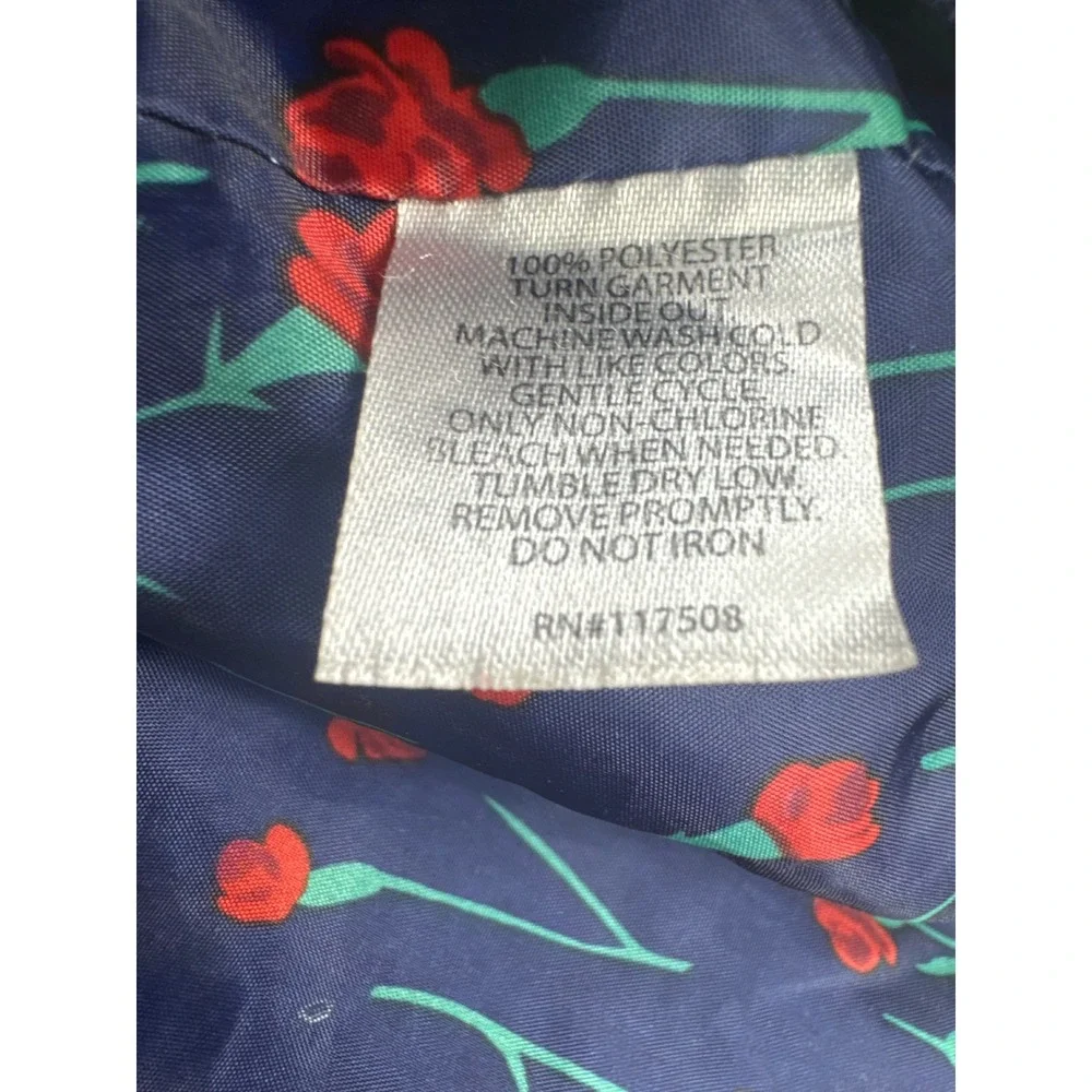 Y2K‎ Disney Princess Belle Bomber Jacket Blue Satin Rose Embroidered Girls